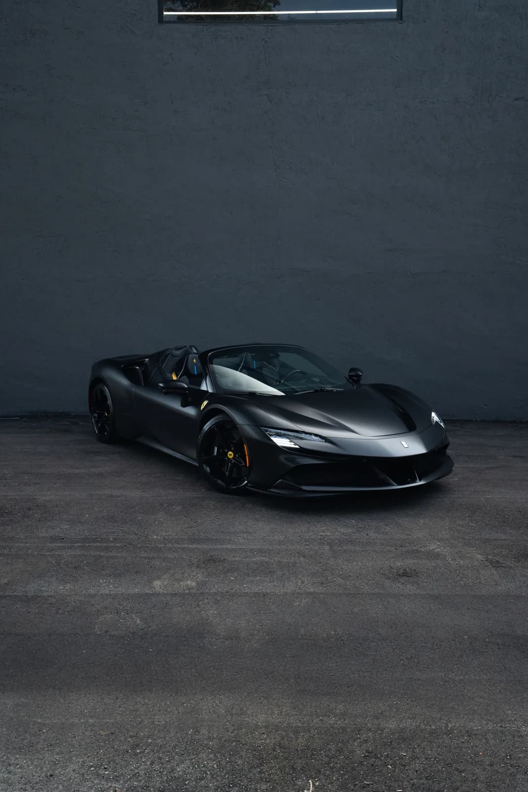Matte black Ferrari SF90 Spider